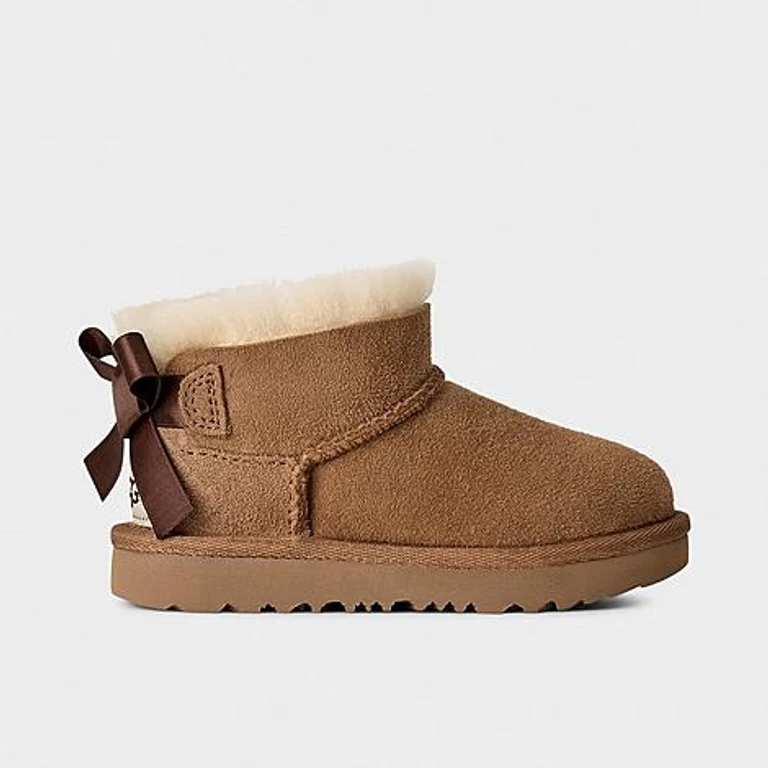UGG Girls Toddler Ultra Mini Bailey Bow Boots in Chestnut