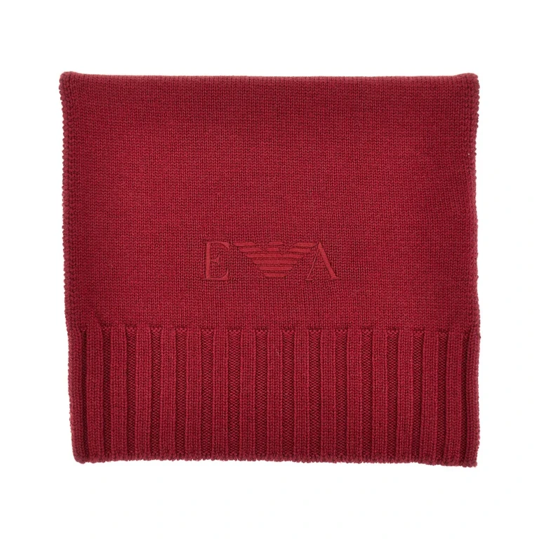 Wool scarf with logo embroidery Woman One Size