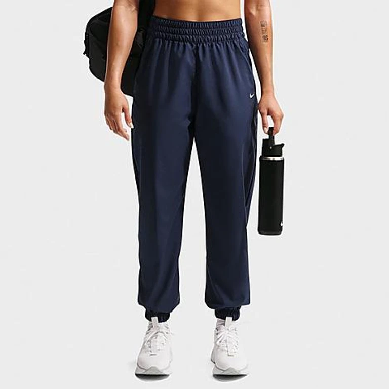 One Dri-FIT High-Waisted 7/8 Joggerhose in Mitternachtsblau/Weiß