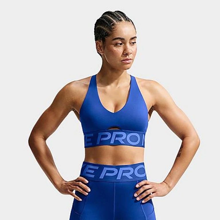 Nike Women's Pro Sculpt Medium-Support Padded Sports Bra in Old Royal/White Size: XXS