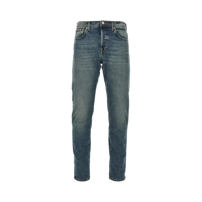 Cotton denim tapered fit jeans Man 32