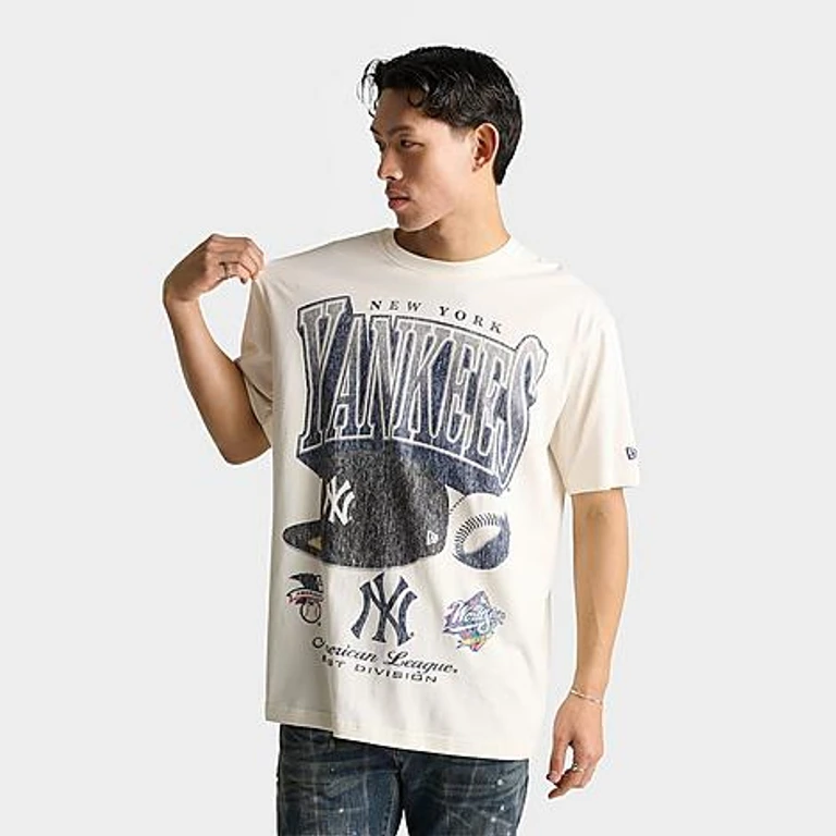 New York Yankees MLB Hat Graphic T-Shirt in Eierschale
