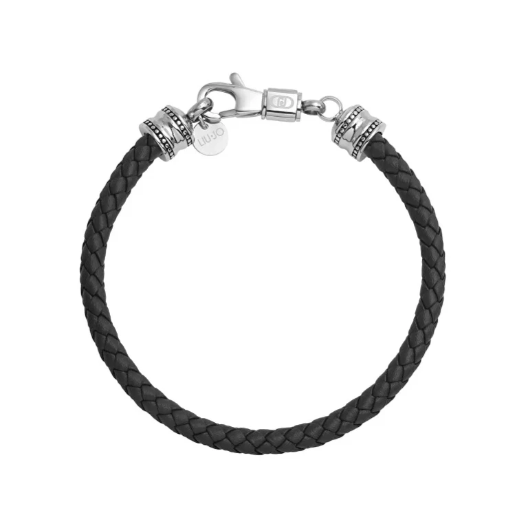 Liu jo Black leather Bracciale da uomo MLJ670