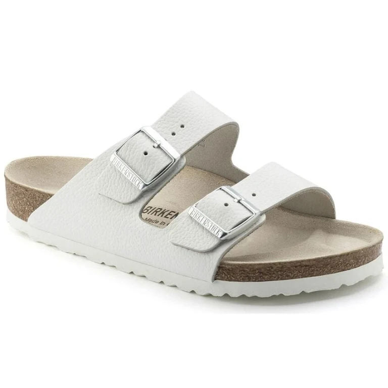 Arizona Natural Leather White Sandals