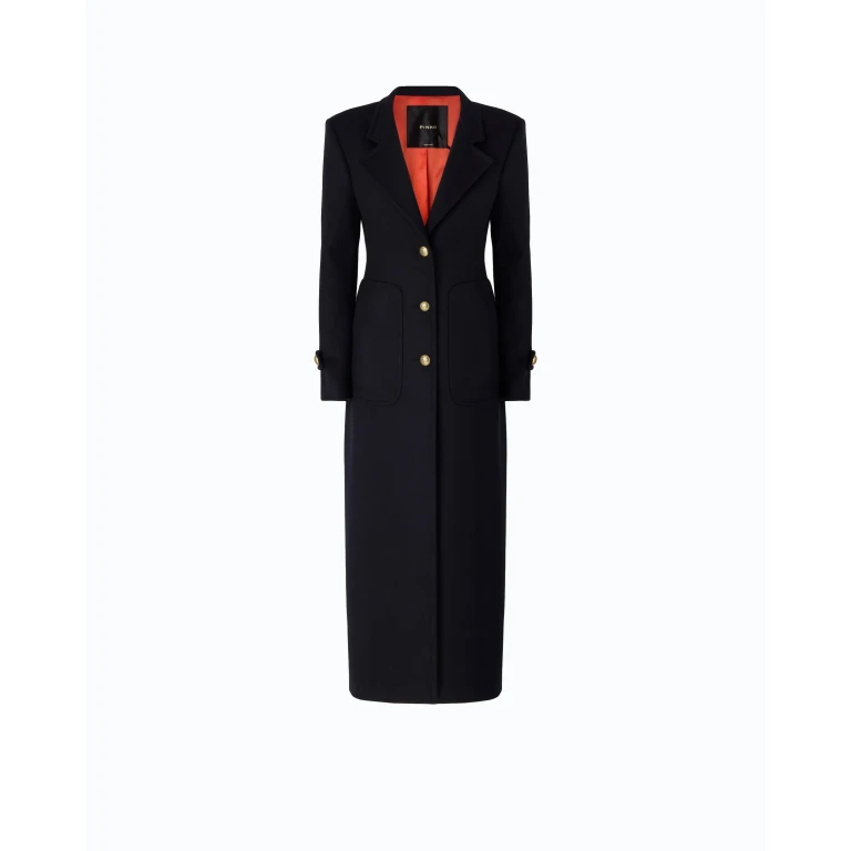 Manteau long en drap de laine mélangée - 42