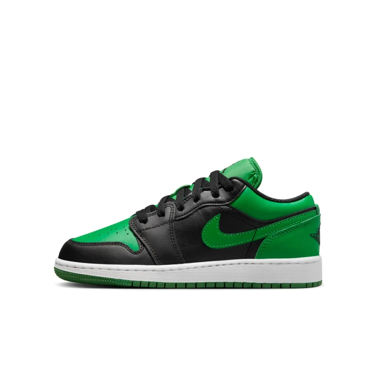 Grade School Retro 1 Low 'Lucky Green Gs' Sneakers