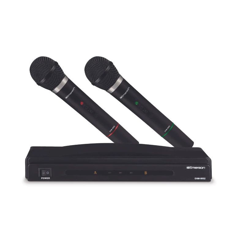 Professional Dual Microphone Kit with Wireless Transmitter - Black