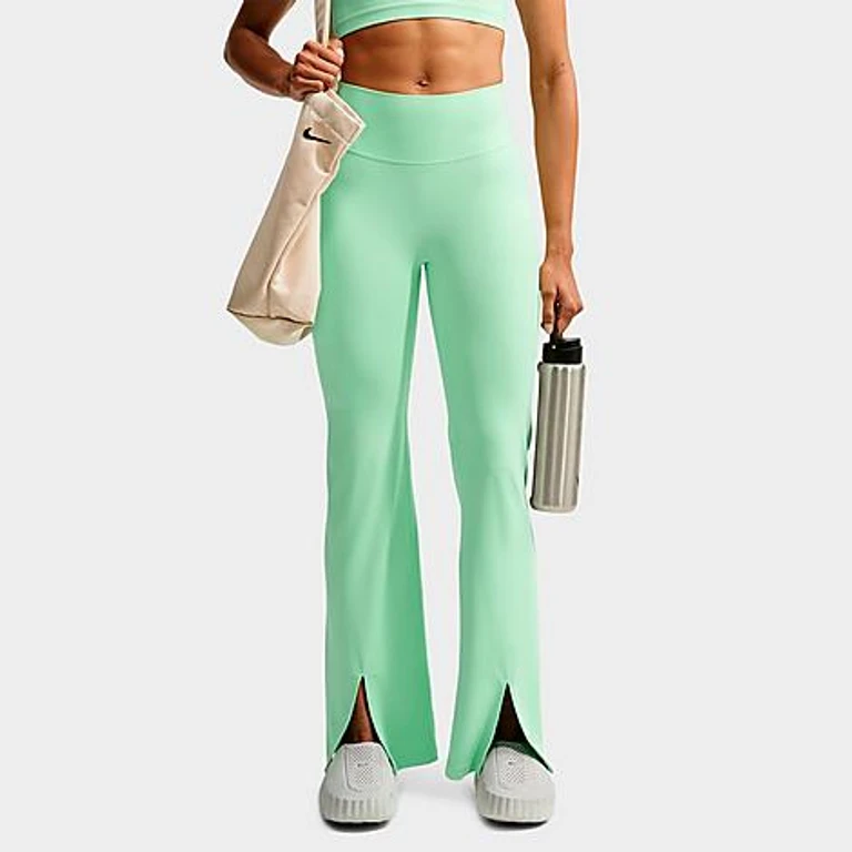 Nike Women's Zenvy High-Waisted Flared Leggings in Cucumber Calm/Cool Grey Size: XXS