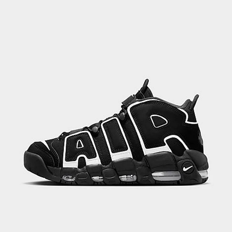 Nike Men's Air More Uptempo '96 Basketball Shoes in Black/White Size: 7.5