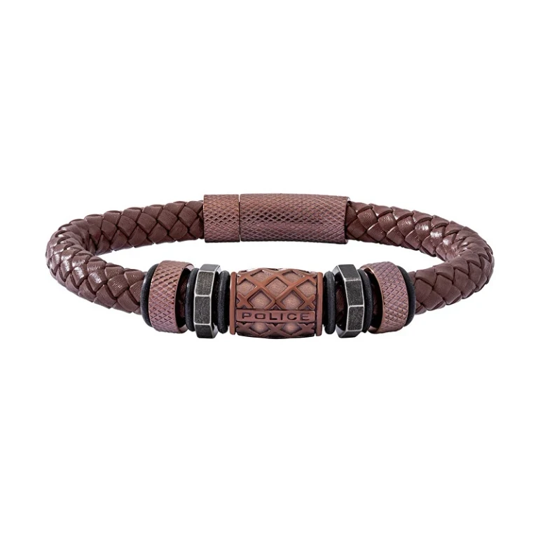 Men´s leather Bracciale Longford Copper PJ26458BLC-02