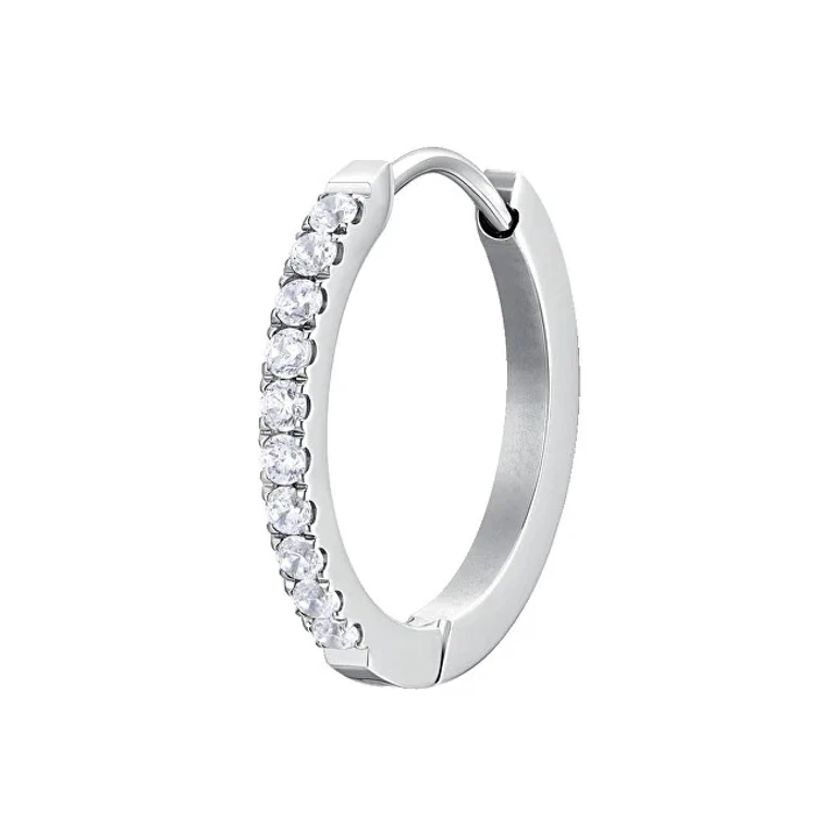 Single steel Orecchino con clear crystals OK1458/9 - Diameter: 2.4cm