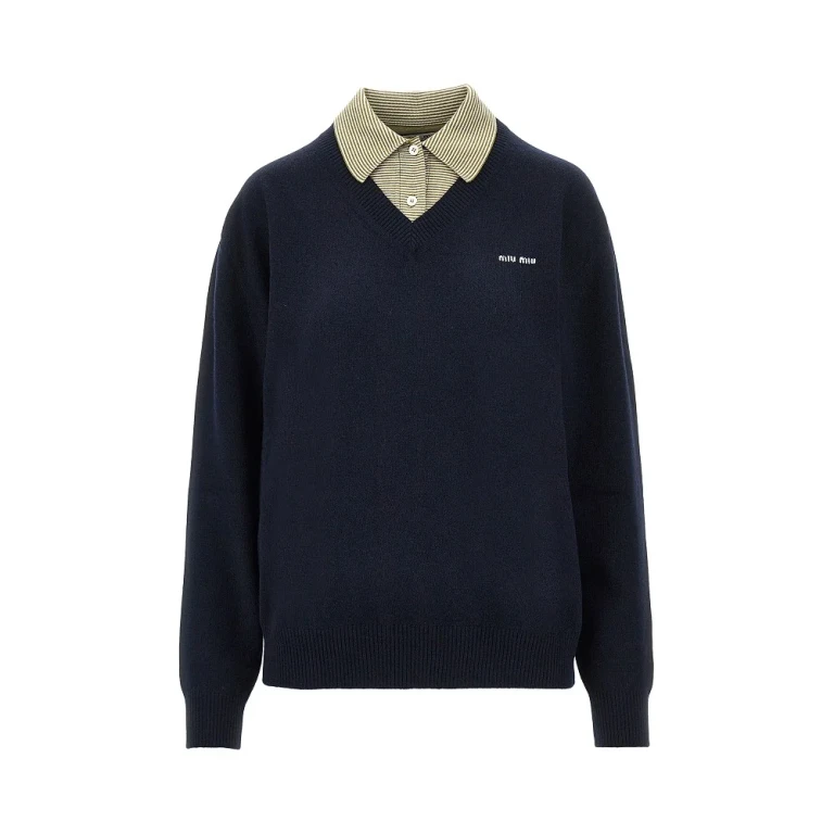 Layering effect wool and cashmere sweater Woman 38