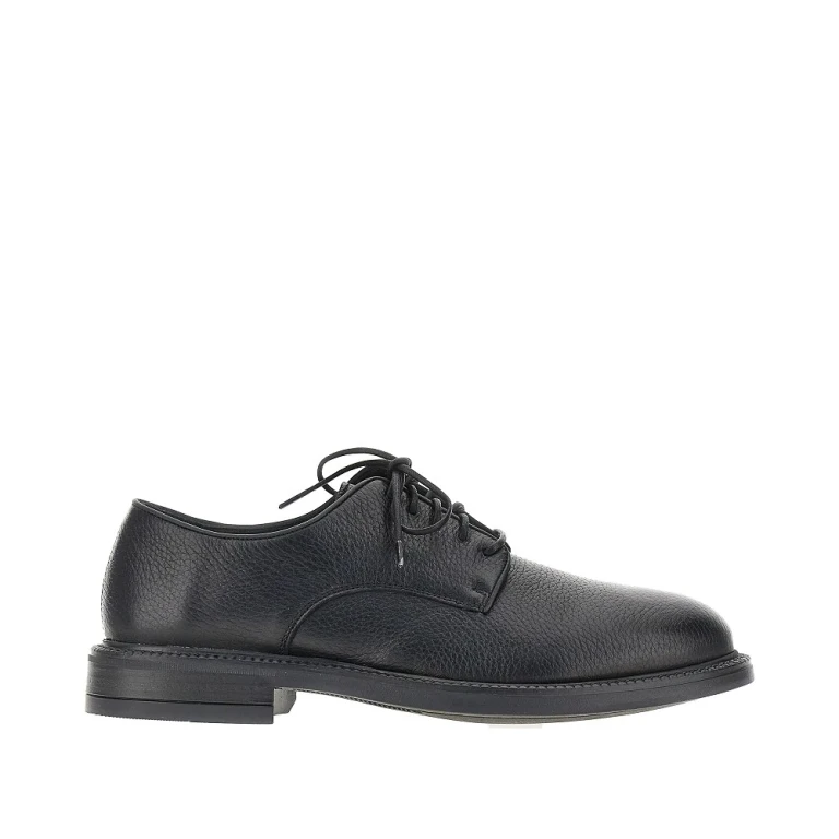 Grained leather lace-up shoes Man 39