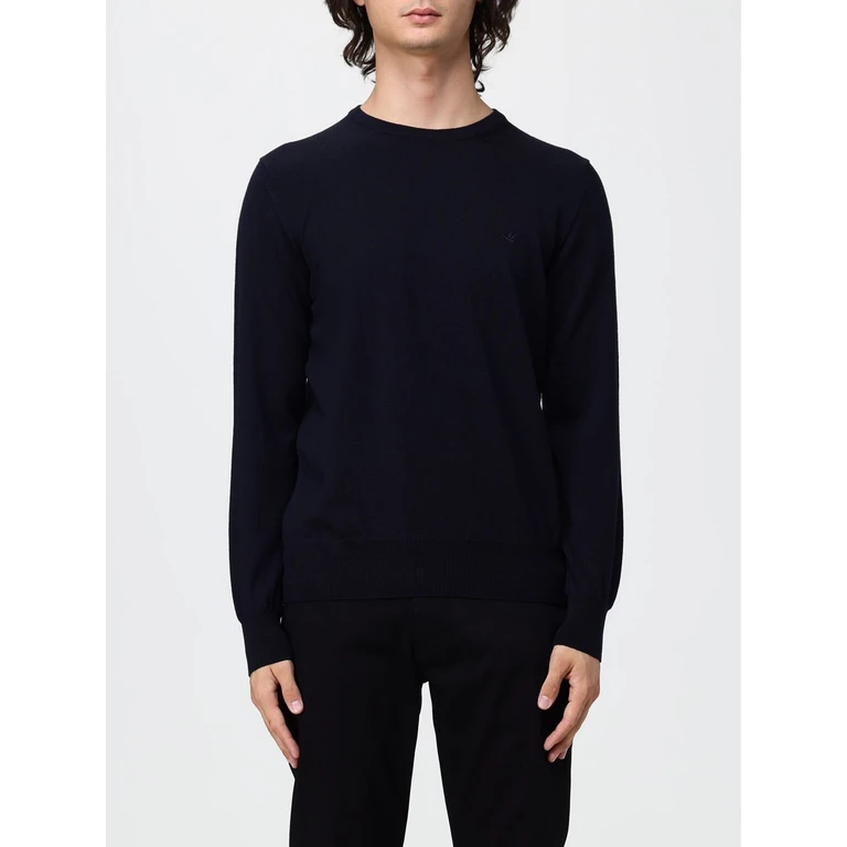 Crewneck Wool Jumper with Long Sleeves and Ribbed Trims (203EP001V0083)