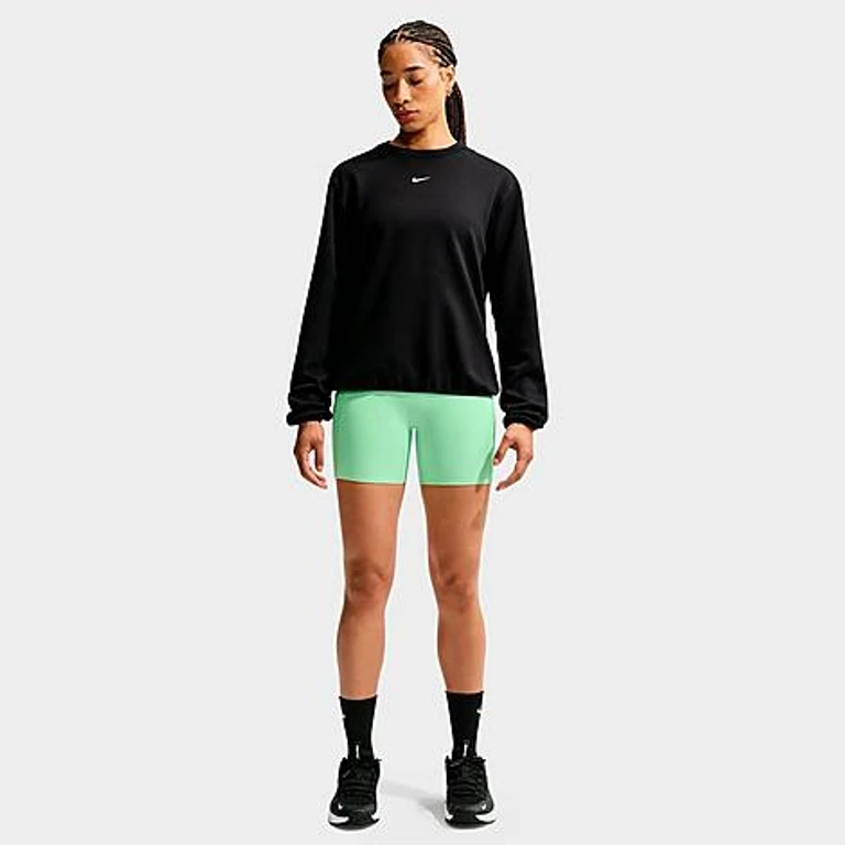 Studio Fleece Sport Dri-FIT Crewneck Sweatshirt in Schwarz/Weiß