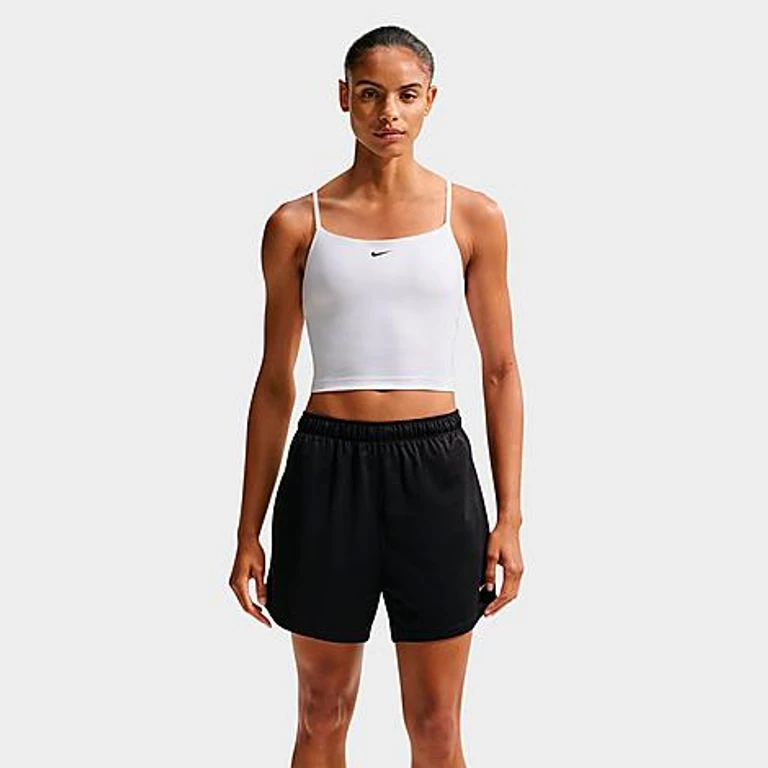Women's One Medium-Support Padded Adjustable Sports Bra Tank in white/black