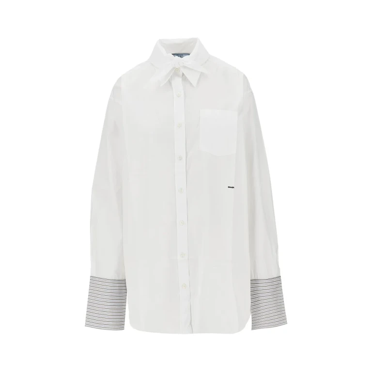 Poplin shirt with scarf Woman 38