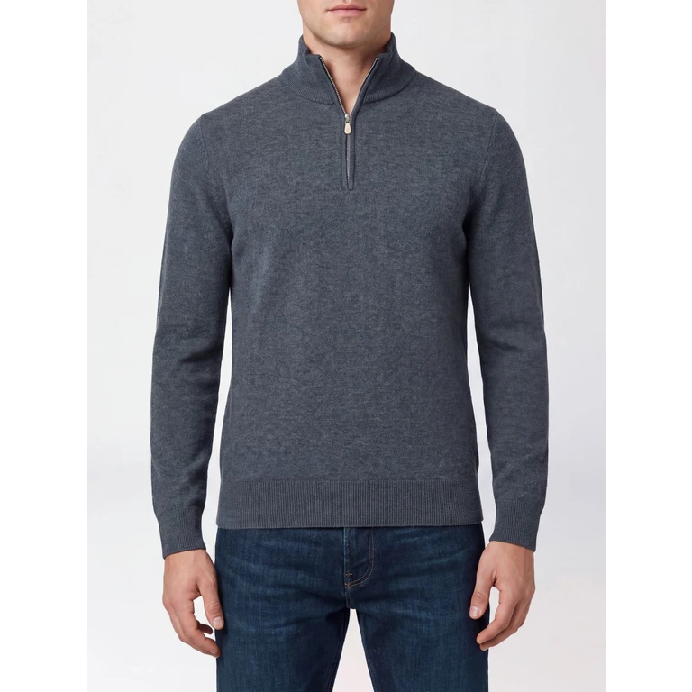 Slim Fit Half-Zip Cashmere Turtleneck Jumper (M2200124CUK71)