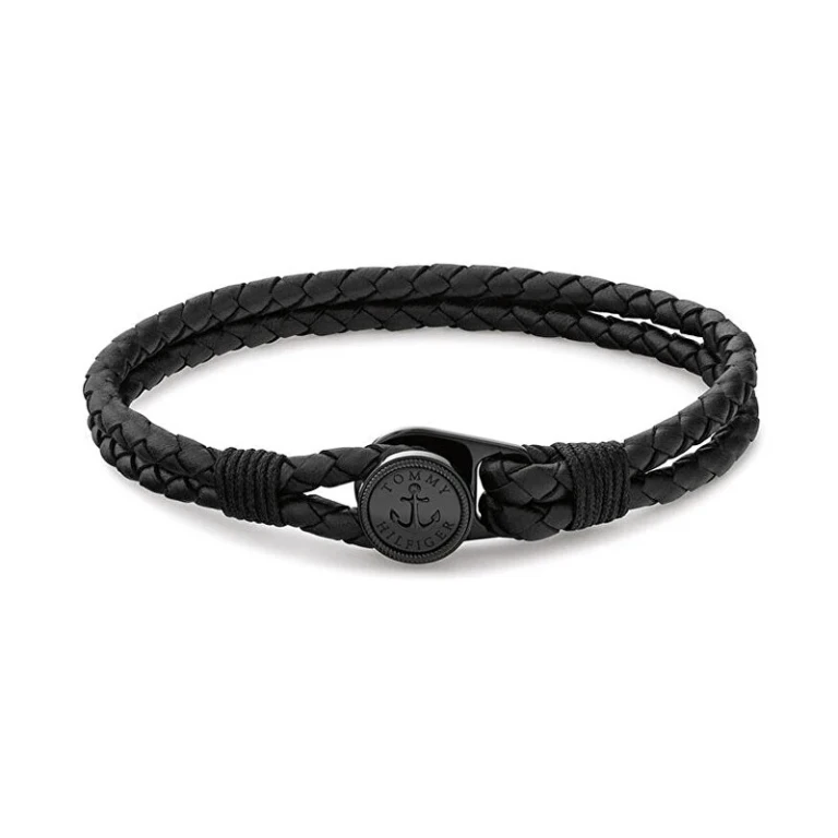 Black leather Bracciale Nautical 2790693 - Length: 17.5 cm