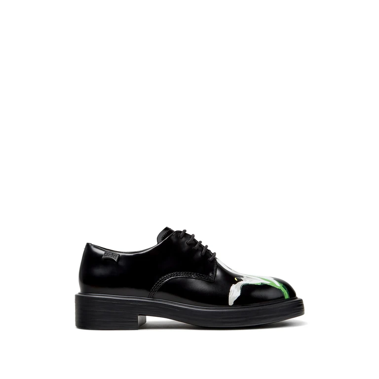 Twins Floral-print Leather Derby Shoes