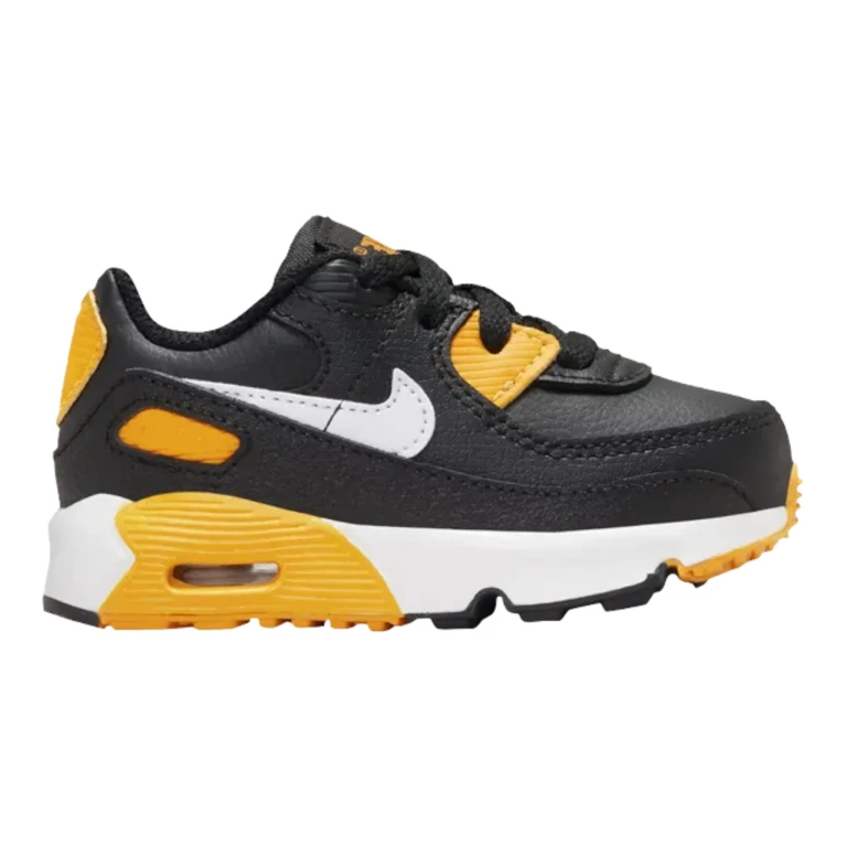 Air Max 90 LTR Baby/Toddler (TD) Sneakers - Black/University Gold Leather Low-Top