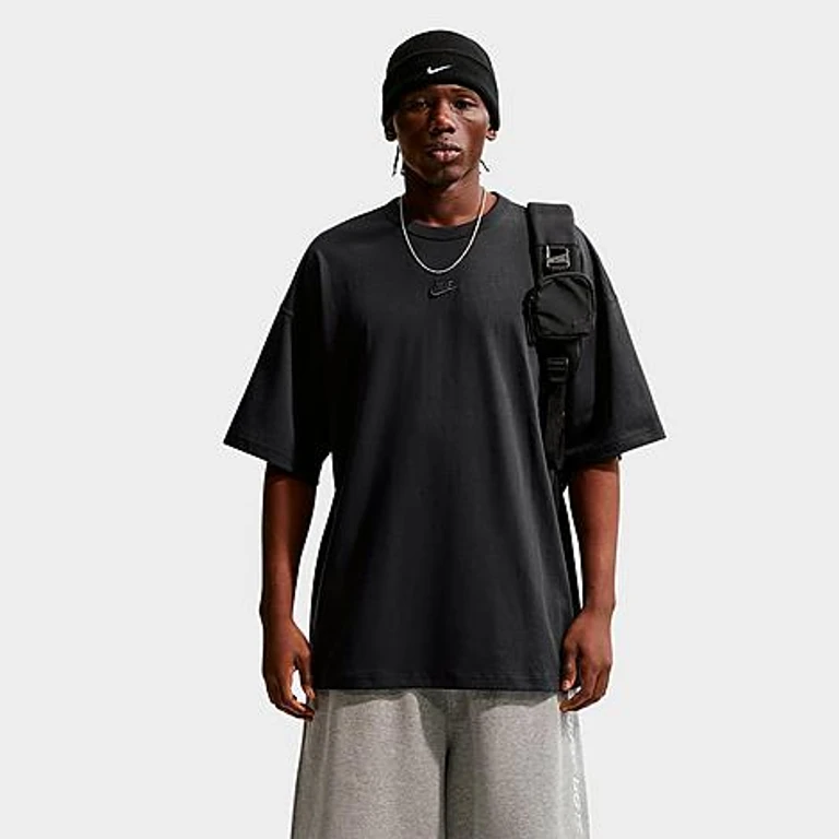Nike Men's Sportswear Premium Essentials Futura Oversized T-Shirt in Off Noir Size: XS