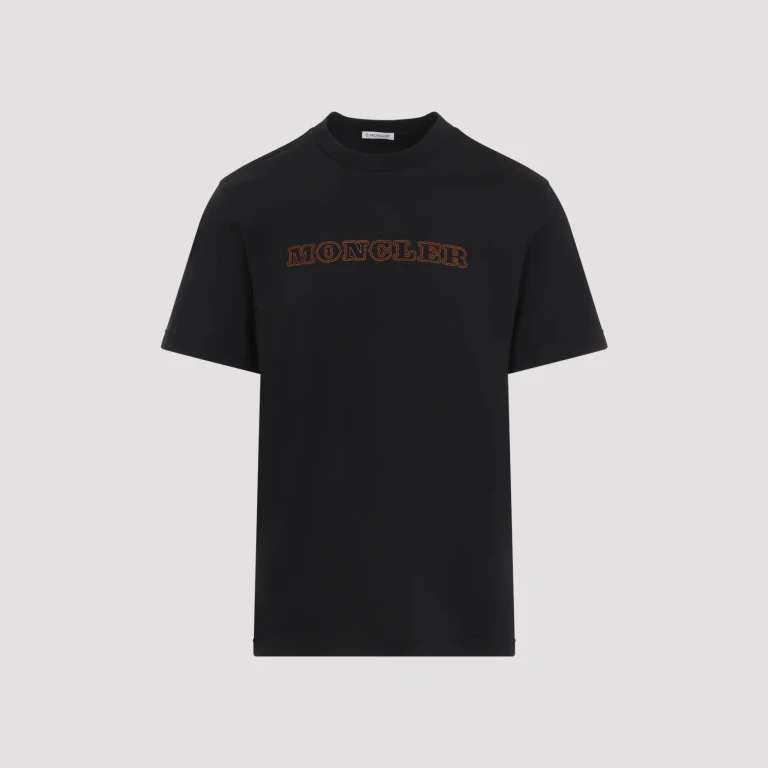 T-shirt Moncler de algodão com letras bordadas