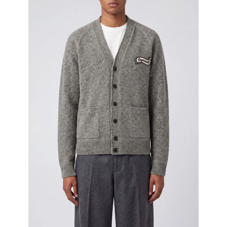 Cárdigan de mezcla de lana Dsquared2 Basic gris