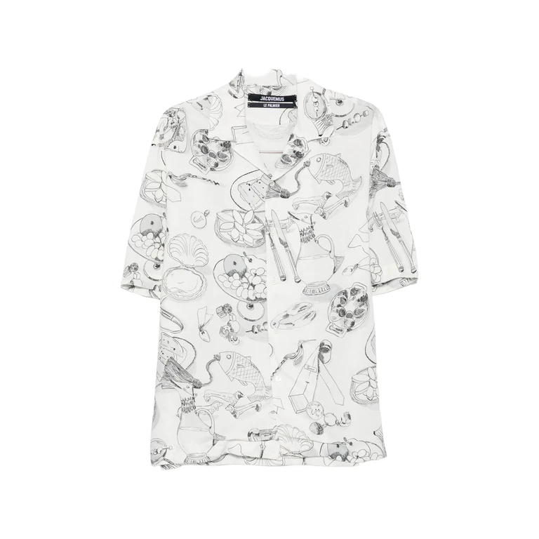 Illustrative-print Short-sleeve Shirt