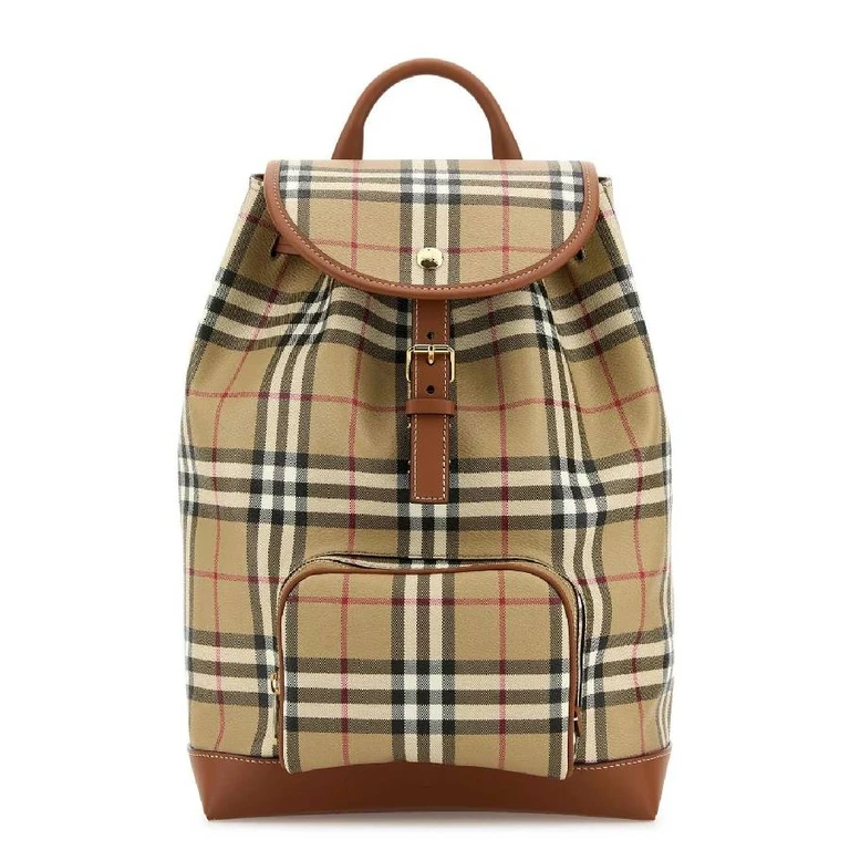 Vintage Check Pattern Backpack