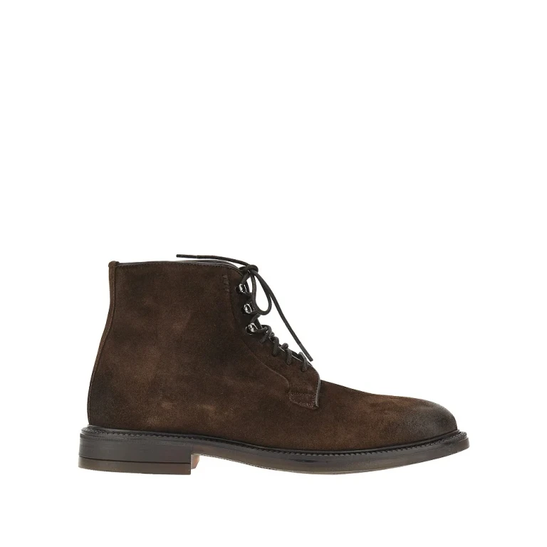 Suede leather laced boots Man 39