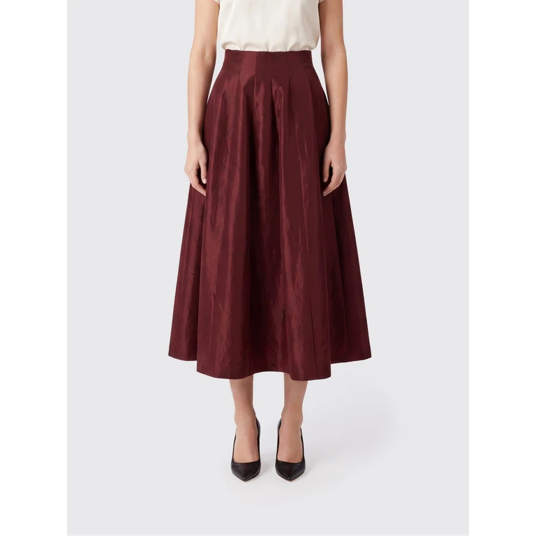 Jupe crayon en taffetas rouge Alberta Ferretti