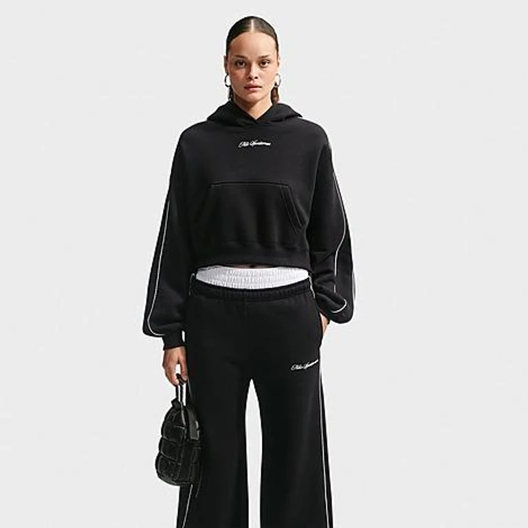 Studio Fleece Mid-Weight Graphic Pack Cropped Pullover Hoodie