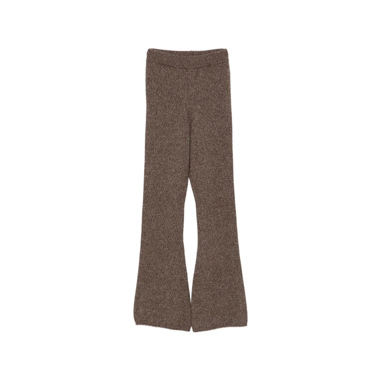 Marl-knit Flared Trousers