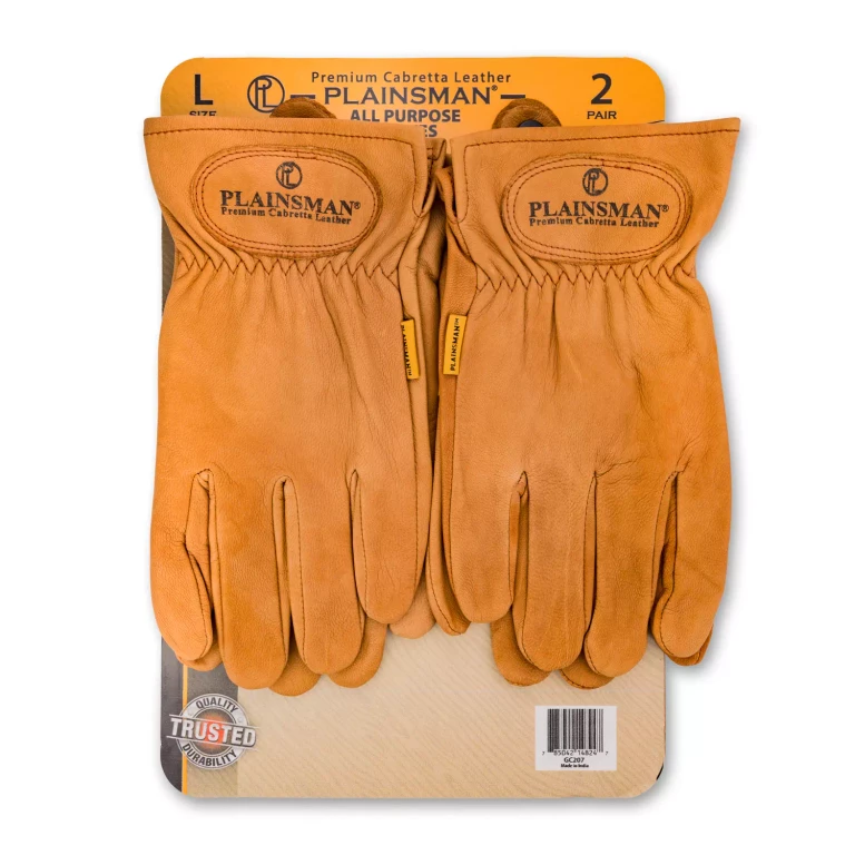 Premium Cabretta Brown Leather Gloves (Large):- Large