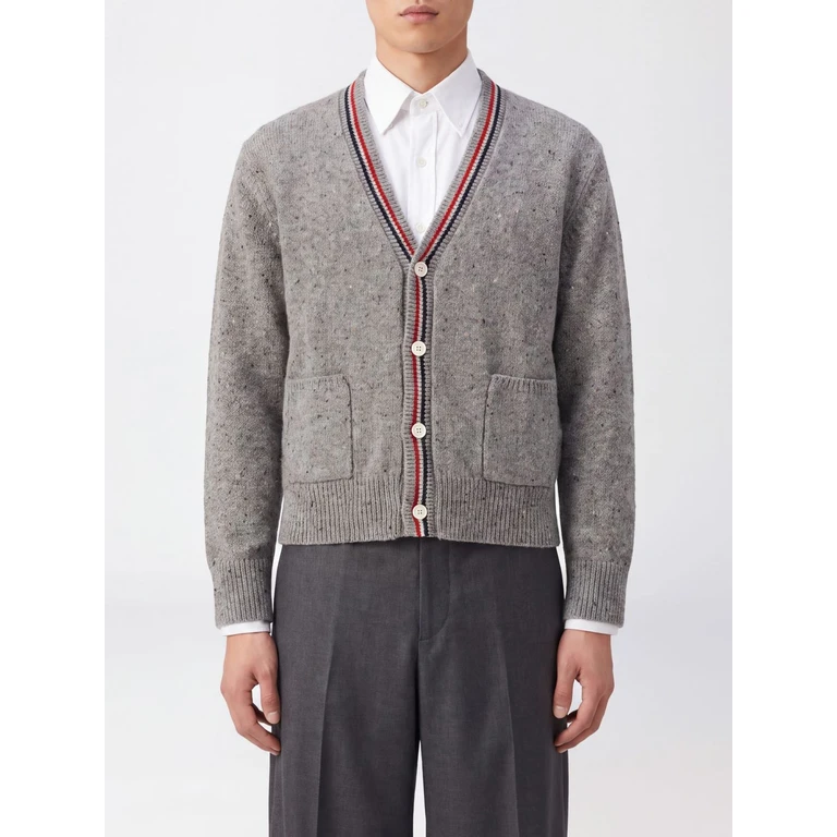Slim Fit Wool and Mohair Cardigan with Fauna Print (MKC647AY1506055)