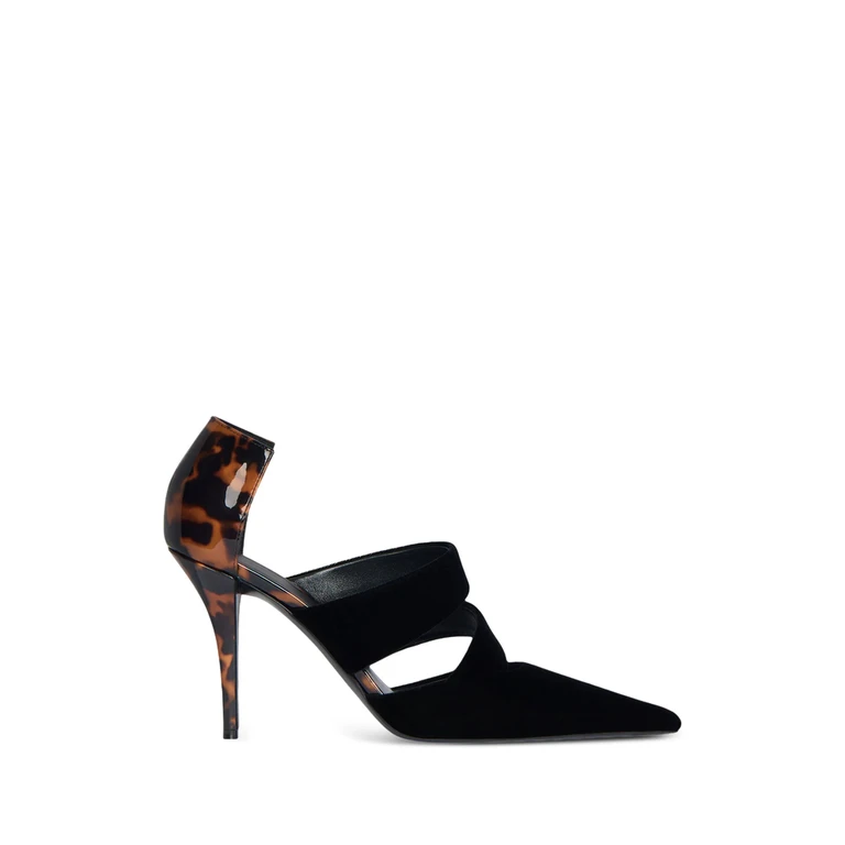 Velvet And Printed Patent Leather Courts