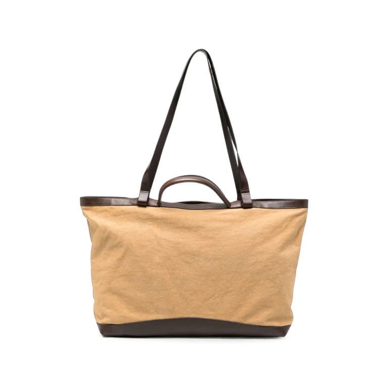 Leather-trimmed Tote Bag
