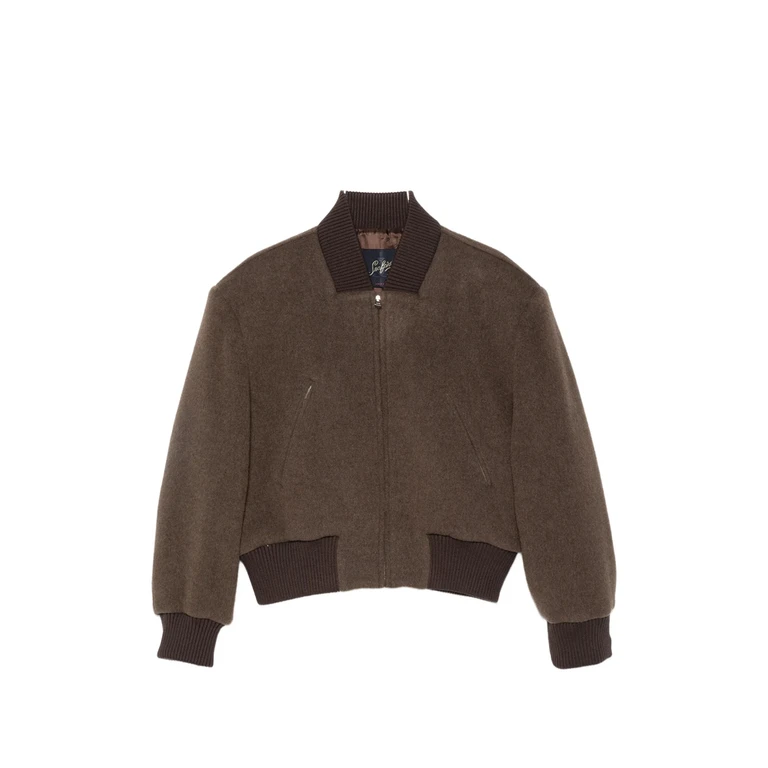 Padded-shoulder Bomber Jacket