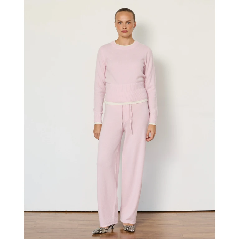 Tove Layered Cashmere Crewneck - Ballet Pink
