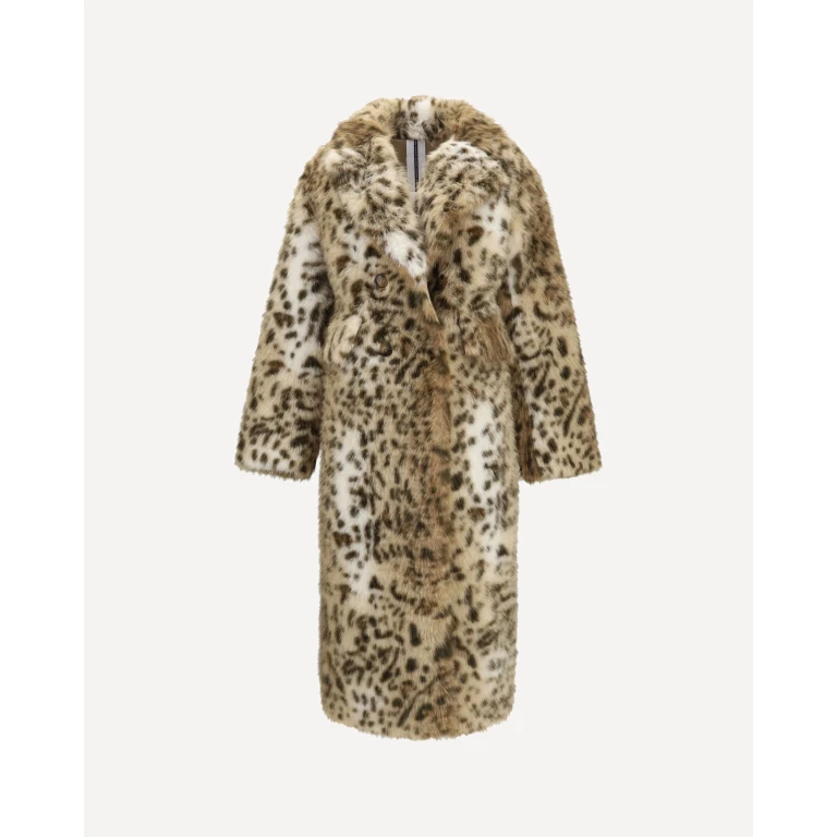 SWORD 6.6.44 Leopard print faux fur Coat Female 42