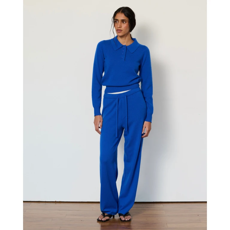 Tove Layered Cashmere Pant - Lapis
