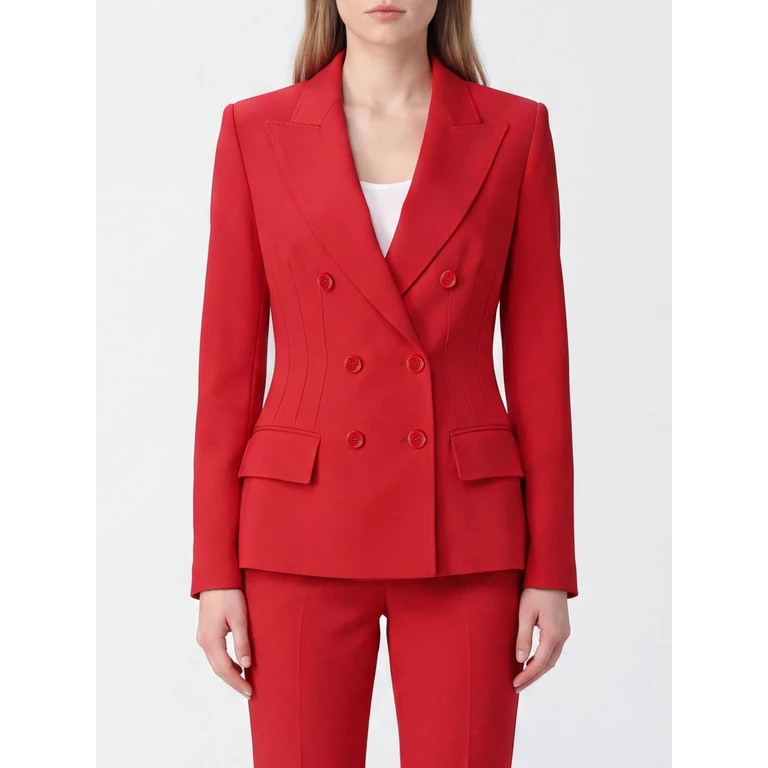 Double-Breasted Crêpe Blazer with Padded Shoulders (GI25766E2CG5)