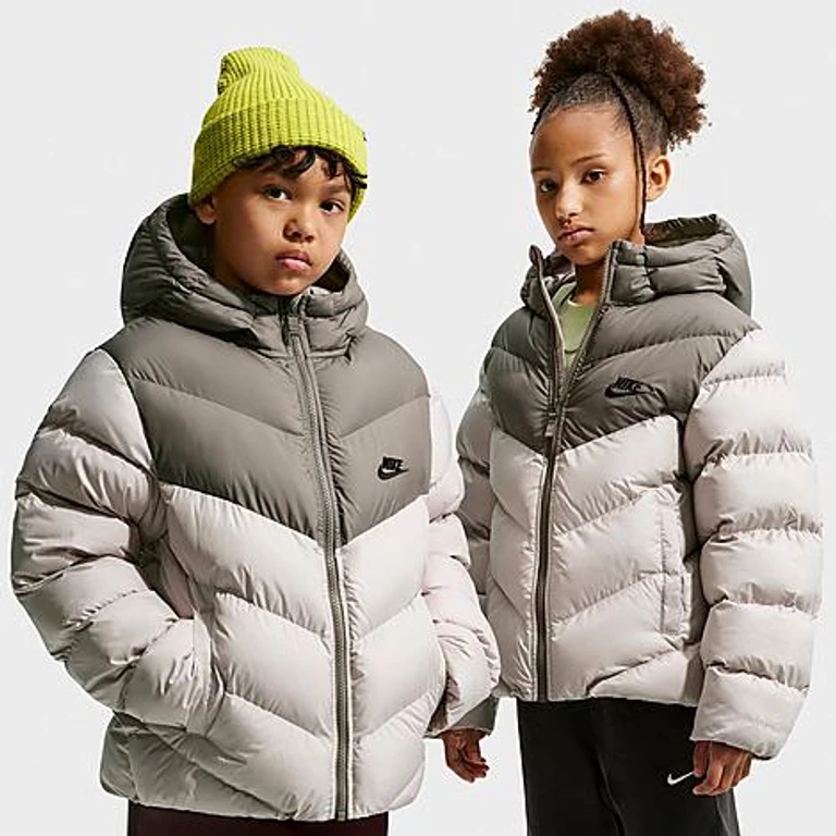 Big Kids Sportswear All Day Play Therma-FIT Puffer Jacket in Moon Particle/Cave Stone/Black Size: XS