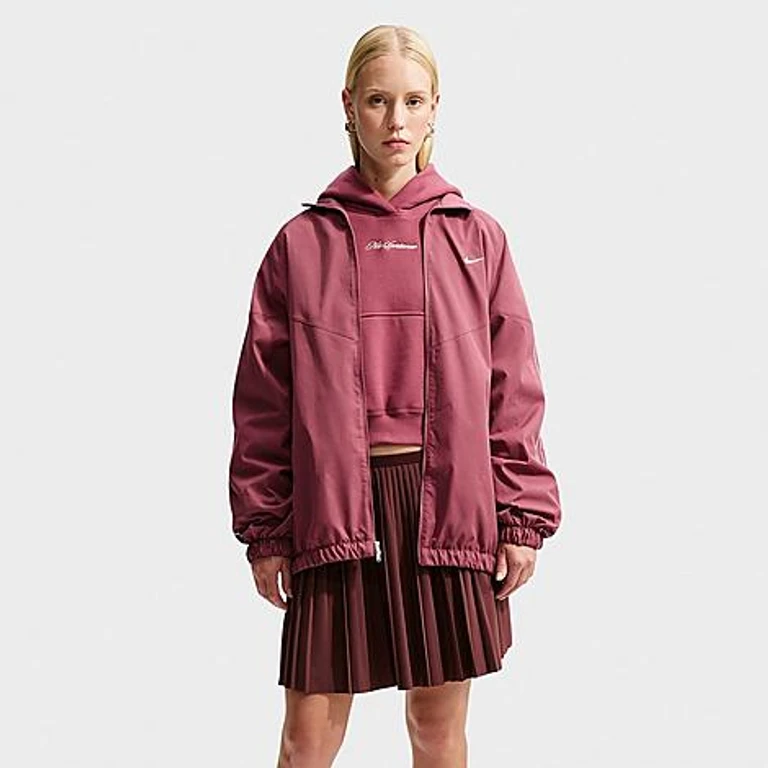 Studio Fleece Medium Weight "Graphic Pack" Cropped Pullover Hoodie in Pink Smoke/Sail/Pink Smoke