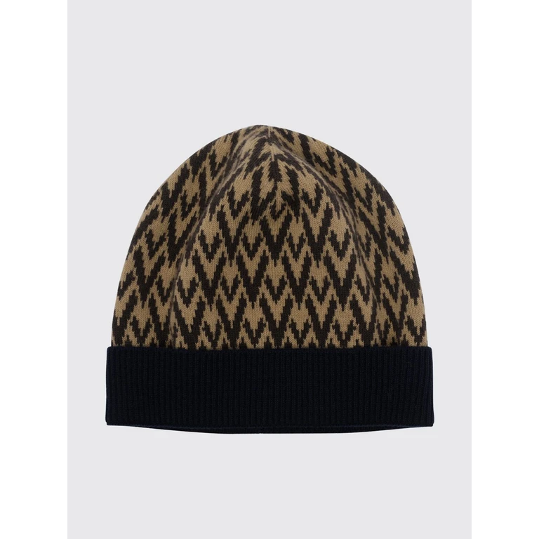 Gorro Valentino Garavani de pura lã virgem cor camelo