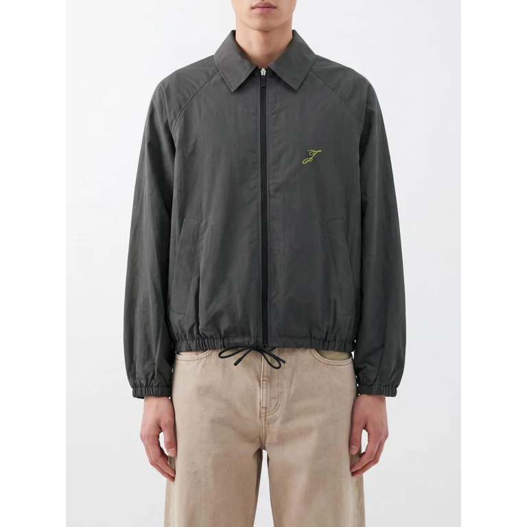 Veste chemise JACQUEMUS en nylon avec fermeture éclair et logo brodé