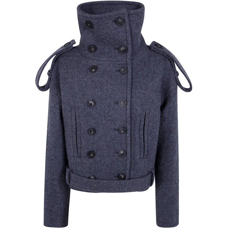 Coat Double Breasted High Neck