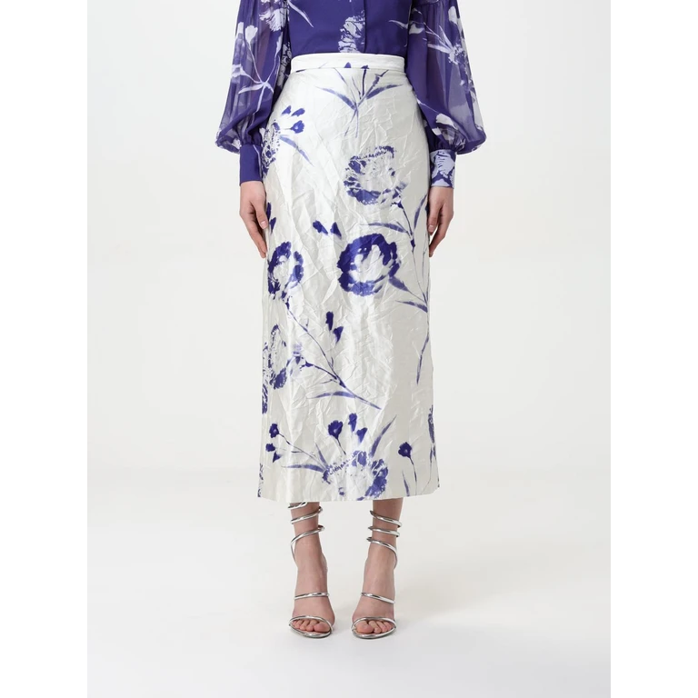 Skirt Woman color Cream (SS25S901RWCFTSCARNATIONCYANOTYPEWHITE)