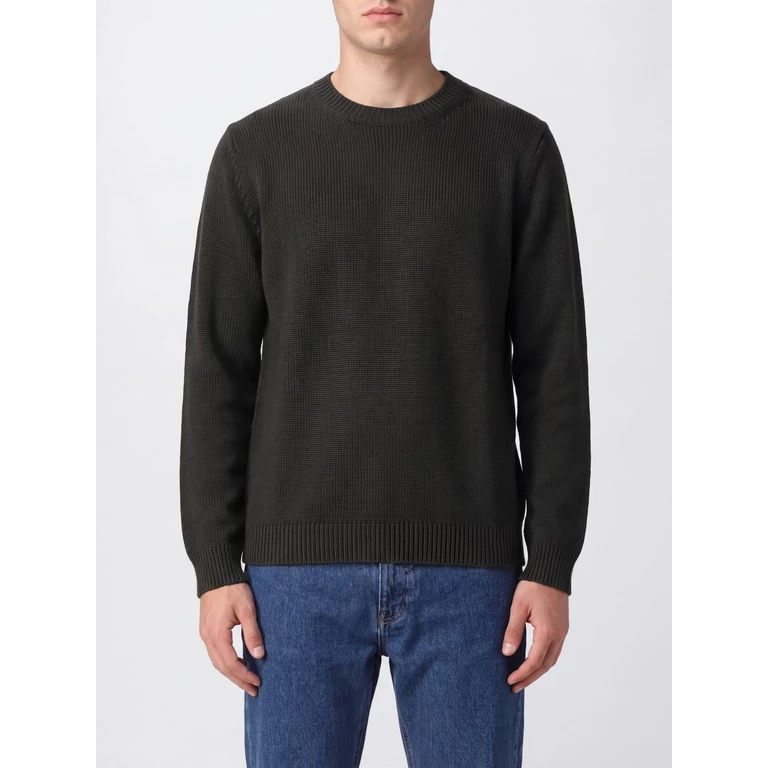 Crewneck Long-Sleeved Jumper in Fine Merino Wool (263MYB02001SCURO)